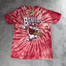 NWT Buc-ee s Beavers Baseball Red Tie Dye T-Shirt Mens M