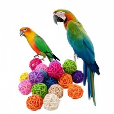 Parrot Training Chewing Ball Toy Set Colorful Interactive Bird Toys 10pcs