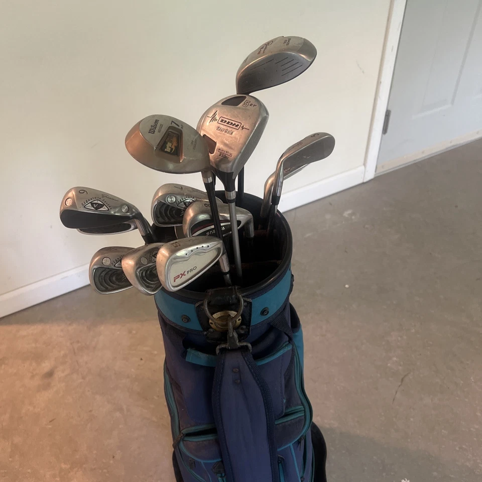 Nicklaus V-18 Signature Series -5-9;P;S;P & 3 Woods & Ping Putter & 4 Iron + Bag - Image 2 of 4