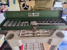 Vintage S-k Tools 38 Drive 45170 Ratchet Socket Set Usa Green Metal Case