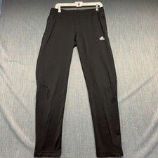 Adidas Climalite Women's Pants Size L Black Training Ankle Zip 100 Polyester