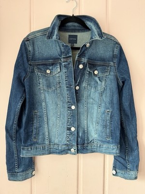 Just USA Blue Denim Jean Jacket Size Large Dark Washed Denim