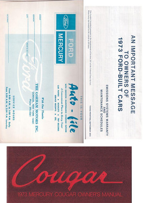 #ad #ad 1973 Mercury Cougar Owners Manual with Envelope and pamphlets ORIGINAL and NOS $76.95