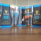 Shamrock Gift Company Guinness 0% Pint Glass - 4 Glasses in 2 Pack Sleeves