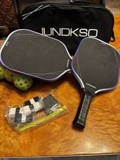 Pickleball Paddle Set 2 Rackets  8 Outdoor  2 Indoor Balls with Carrying Bags