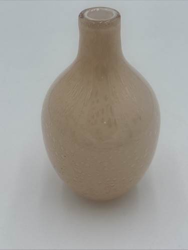 Anthropologie Peach Art Bubbled Glass Vase 6 1/2” Great Condition - Picture 11 of 19