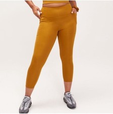 Girlfriend Collective Leggings Saddle Gold Womens XL Compression High Rise 7/8