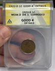 1922 D Weak D ANACS GOOD 4 Details Corroded