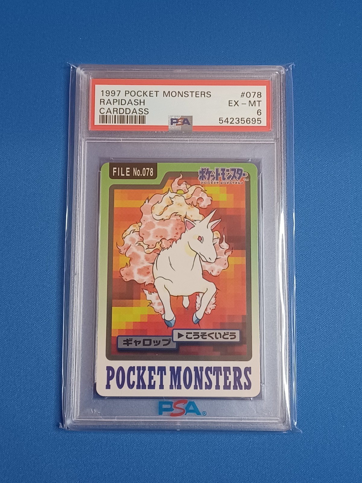 1997 POCKET MONSTERS CARDDASS POKEMON #078 RAPIDASH PSA 6