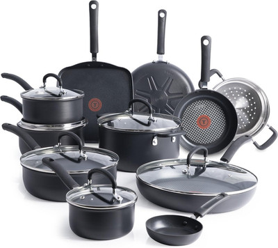 Ultimate Hard Anodized Nonstick Pots and Pans Set 17 Piece, Nonstick Cookware Se