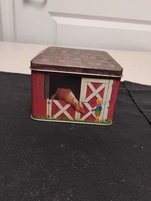 4.5''×3.5''×3'' Vtg Tin/Tinscapes/American Landscapes- Series 3/ The Barn