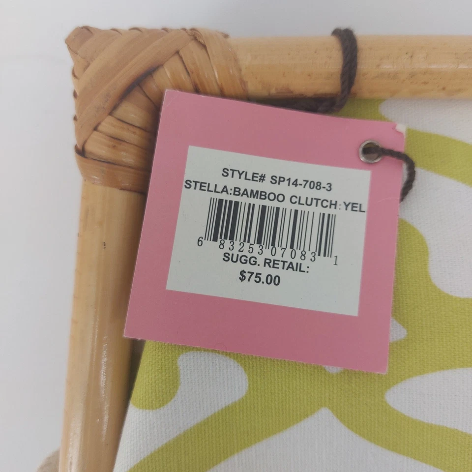 Donna Dixon Lime Green Clutch Bamboo Magnetic Bag - Image 3 of 4