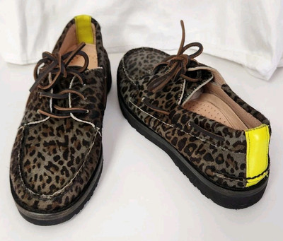 Sperry Top Sider Men's Size Pony Hair Vibram Leopard Print Boat Shoes 