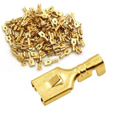 Female Spade Quick Splice Crimp Terminals 6.3Mm Non-Insulated 100 Pcs