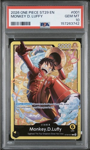 2026 ONE PIECE STARTER DECK ST29-EGGHEAD #001 MONKEY D. LUFFY PSA 10