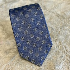 Nordstrom Blue Silk Tie Gold Accents NWOT 2.75  Wide 59  Long
