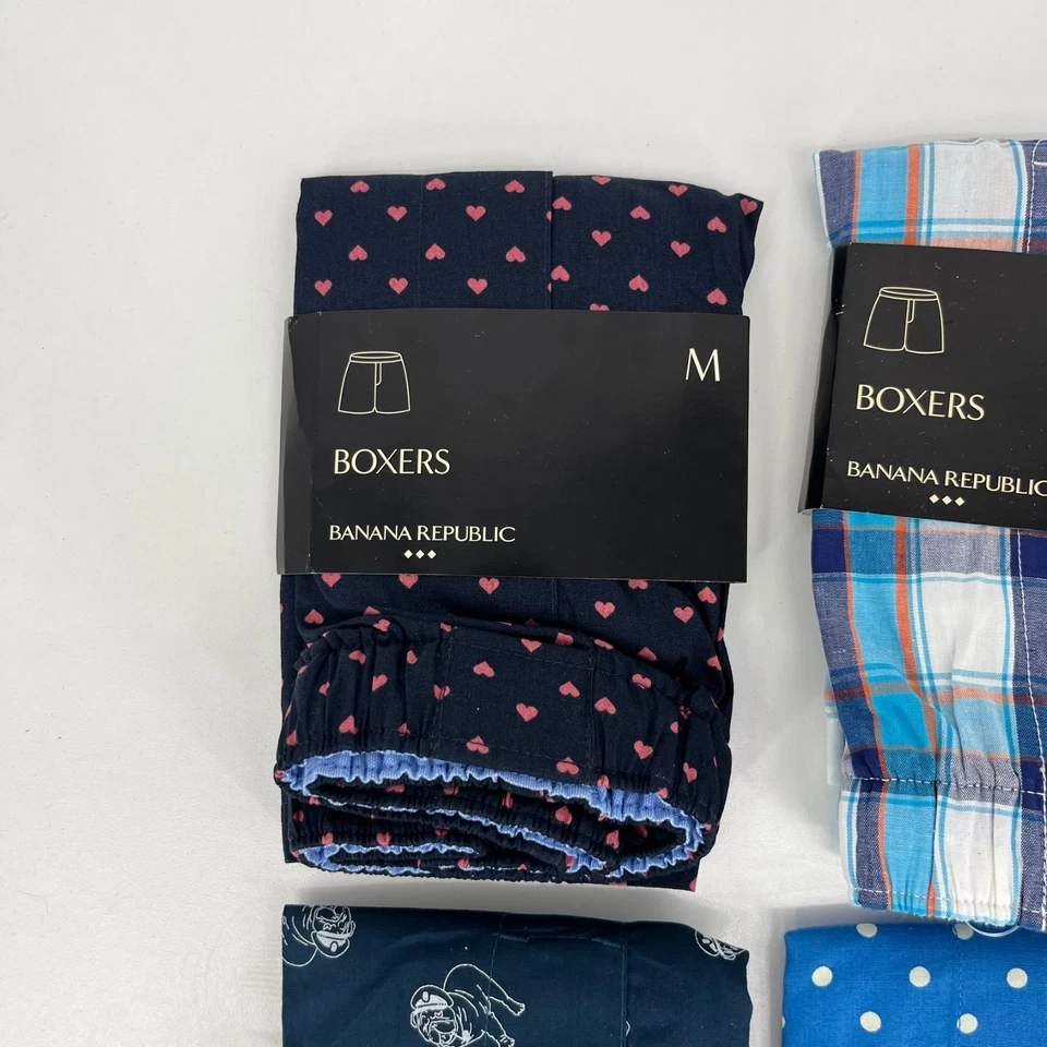 批量 4 件 Banana Republic 拳击手 男式 M 码 蓝色 100% 棉 全新 全新带标签 — 第 2/4 张图片