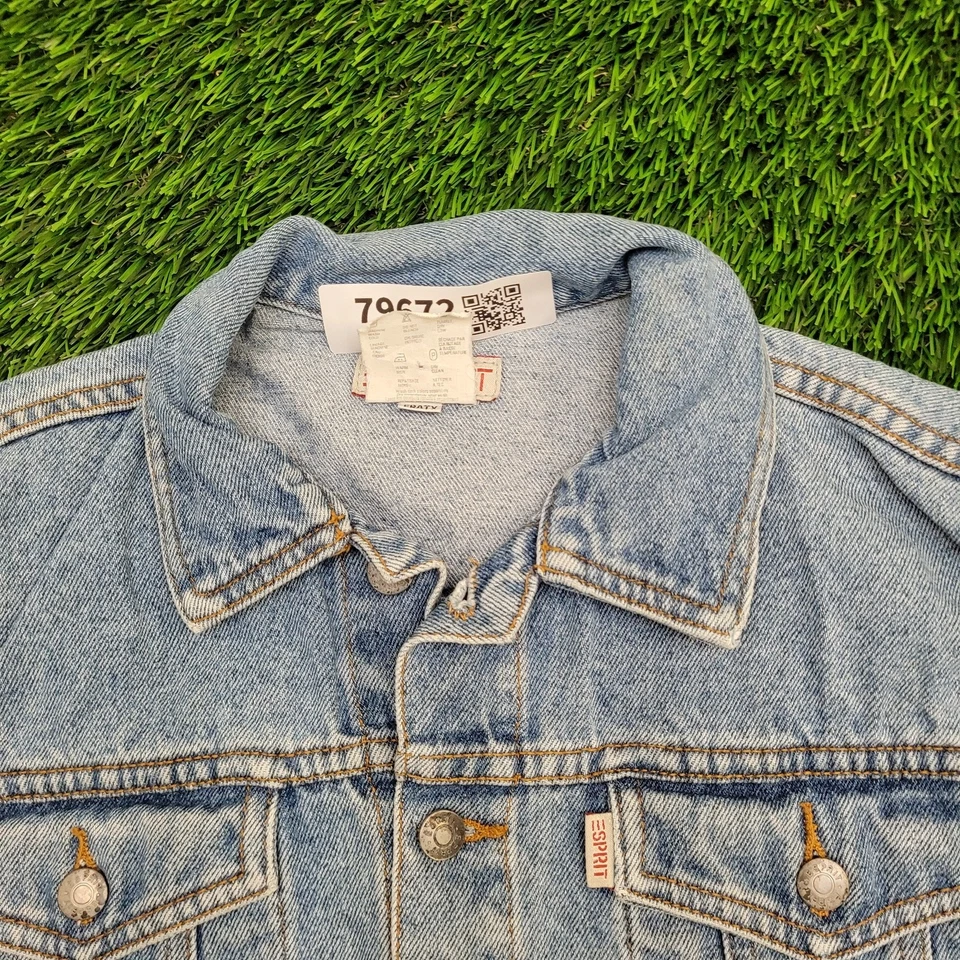 Chaqueta corta de mezclilla Esprit para adolescentes pequeña 17x17 holgada cuadrada Foto 3 de 4