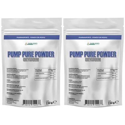 PHARMASPORTS Pump Pure Powder Arginin + Citrullin + Oxystorm reines Pulver 2 Packungen