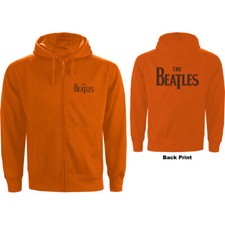 The Beatles Unisex Zipped Hoodie: Drop T Logo Back Print 