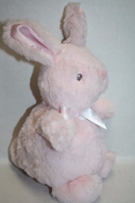 Little Me Baby Easter Bunny Rabbit 8'' Soft Toy Pink Plush Star Satin Ear Lovey