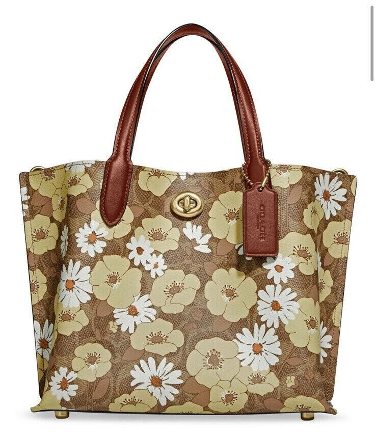 Coach tea rose tote cheap