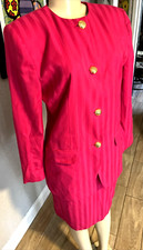 VTG Lord  Taylor Blazer and Skirt Set Pink Gold Button Detail Lined sz 6 pc/