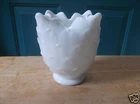 Vintage Imperial Milk Glass Crimped Cupped Vase