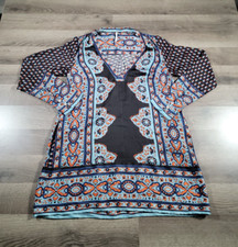 Free People Mini Dress Small Bohemian Paisley Hippie V-Neck Womens Meadow Mod