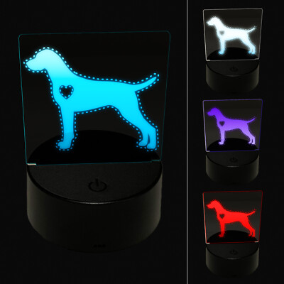 German Shorthaired Pointer Dog with Heart 3D Illusion LED Night Light Sign Lamp
