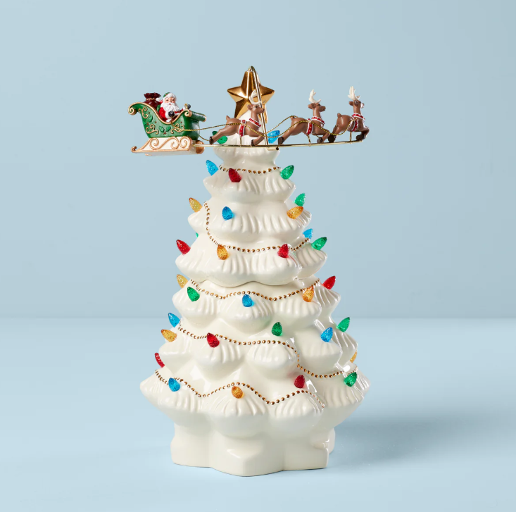 NEW in Box Lenox Treasured Traditions Tree with Flying Santa