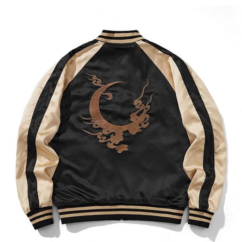 Herren Sukajan Wende Souvenir Jacke japanisches Muster Stickerei Kirin Sakura - Bild 39 von 47