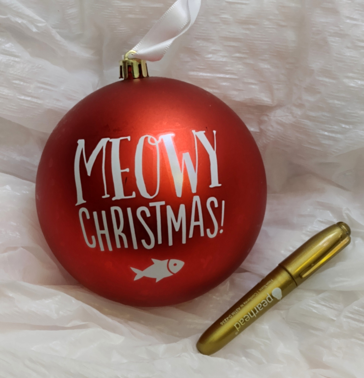 MEOWY CHRISTMAS GLASS ORNAMENT GLOBE FOR CAT PERSONALIZABLE,