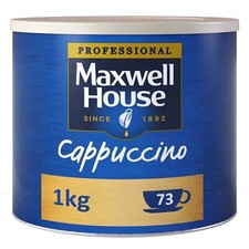 Maxwell House Cappuccino Coffee Instant Rich Frothy Flavour Large Tin Pack 1kg