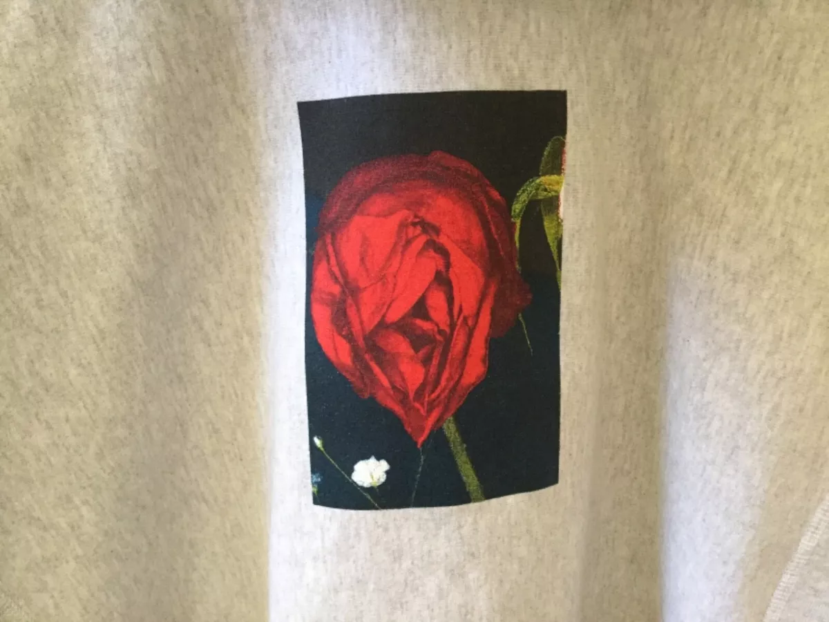 SUPREME ARAKI ROSE HOODED SWEATSHIRT GREY SIZE XLARGE RN101837