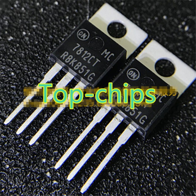 10 PCS MC7812CT TO-220 12V/1A MC7812 7812CT Positive-Voltage Regulators ...