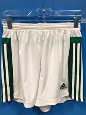 NEW Adidas 100% Polyester Climacool Women's Soccer Shorts Color White Green
