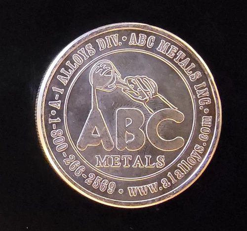 ABC Metals Mint Bullion USA Flag Vtg Rare a-999 Silver 1 Oz Ounce Art Round Coin
