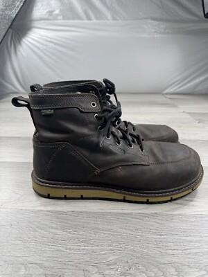 KEEN 6'' Utility Work Boots Men's 12D Brown ASTM F2413-18 Water & Slip Resistant