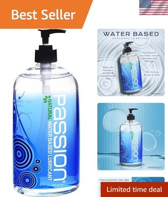 16 oz Passion Water-Based Lubricant - Latex-Safe, Fragrance-Free, Non-Staining
