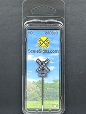 HO-2000-217-3-C / 1:87 Scale Street & Railroad Signs Crossbuck + 3 Tracks