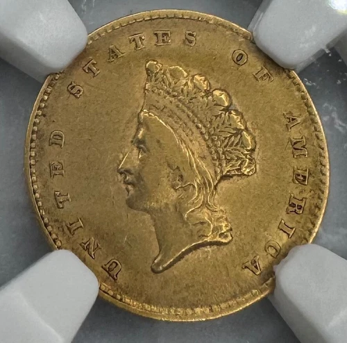 1855 Type 2 Indian Princess One Dollar Gold G$1 NGC XF 45