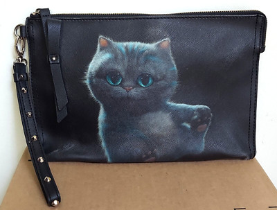 ALICE THROUGH THE LOOKING GLASS CHESHIRE CAT LARGE 11 x 7 WALLET WRISTLET PURSE