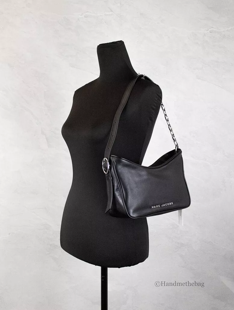 Marc Jacobs Tempo Small Black Smooth Leather Hobo Convertible Shoulder Bag Purse Marc Jacobs Tempo Small Black Smooth Leather Hobo Convertible Shoulder Bag Purse