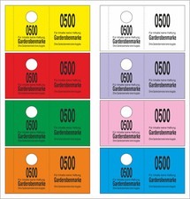 500 Garderobenmarken 14 mm Bügelloch, Wertmarken - 8 Farben - 