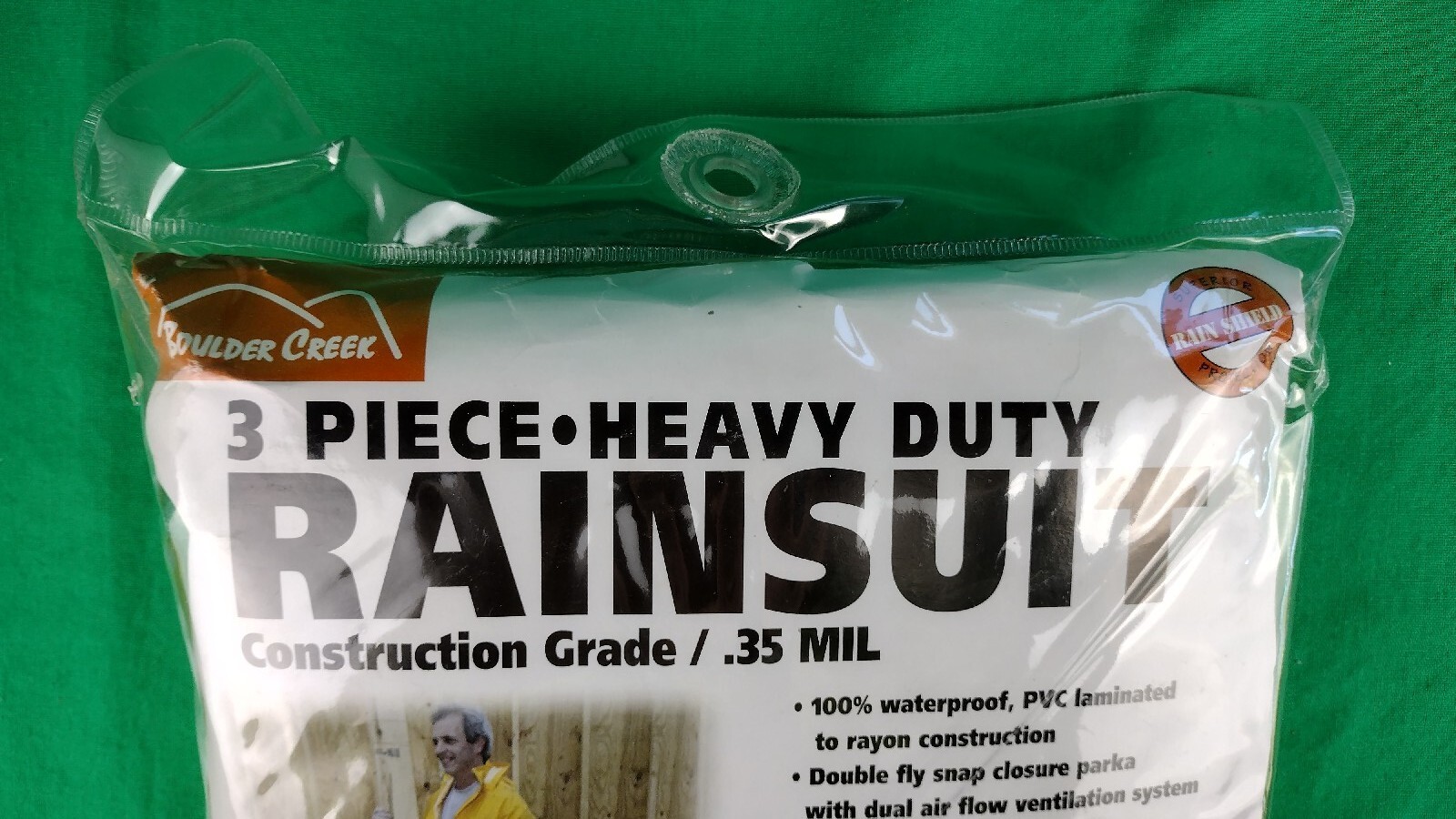 Boulder Creek Yellow PVC-Coated Rayon Three Piece Rain Suit X-Large