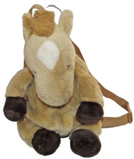Vintage Brown Horse Pony Backpack Zipper Closure Compartment Unbranded