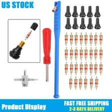 43pcs Tire Valve Stem Installation Remover Repair Tool Puller Car Plug Core Kits