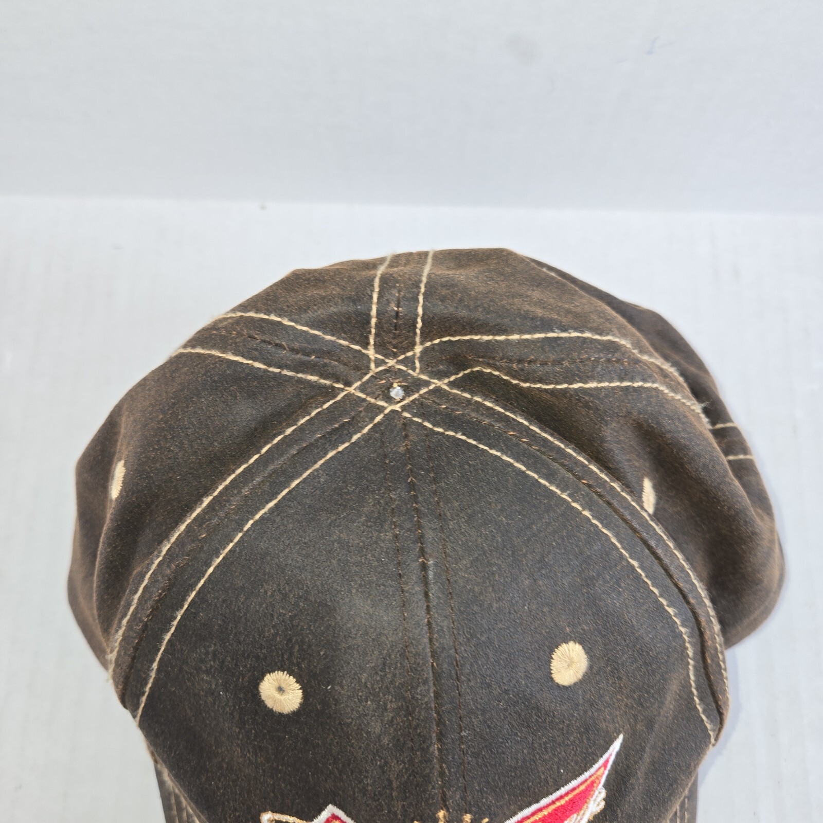 Budweiser Leather Hat Cap Adjustable Strapback By… - image 7