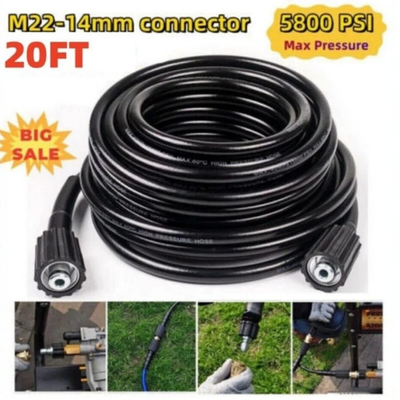 #ad #ad 20FT High Pressure Washer Hose 5800PSI M22 14MM Power Washer Extension Hose USA $15.53